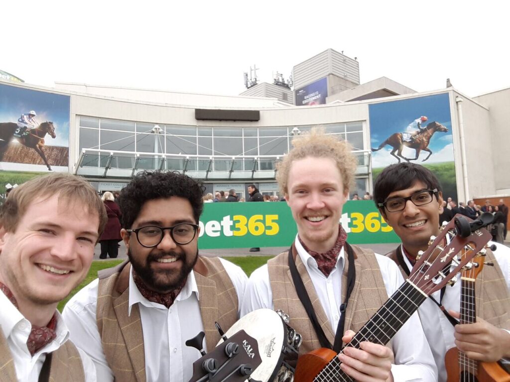 Performing at Cheltenham Racecourse