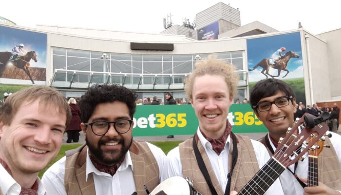 Performing at Cheltenham Racecourse